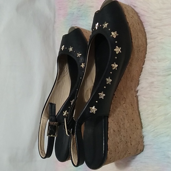 SALE! Authentic Jimmy Choo Star Studded Wedge Sandals Sz.7 or 37 Worn 1X - Picture 9 of 16